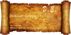 Dobler Ervin névjegykártya