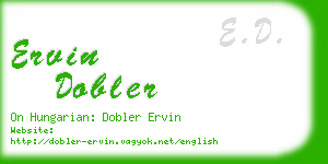 ervin dobler business card